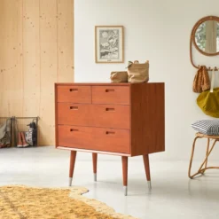 Magda 50's - Commode Enfant En Acajou Massif