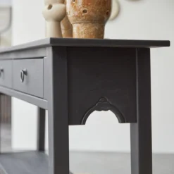 Thaki Black - Console En Pin Massif 2 Tiroirs -Homezia Soldes Boutique 1200 1200 console en pin 2 tiroirs thaki black 3