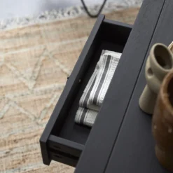 Thaki Black - Console En Pin Massif 2 Tiroirs -Homezia Soldes Boutique 1200 1200 console en pin 2 tiroirs thaki black 5