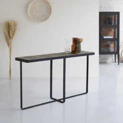Ani - Console En Pin Massif Et Métal -Homezia Soldes Boutique 1200 1200 console en pin massif et metal ani 4