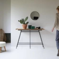 Ema - Console En Teck Massif Et Métal