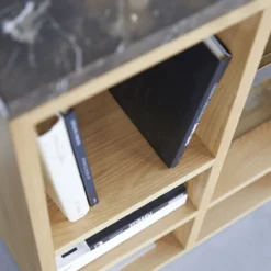 Eyota - Console En Chêne Et Marbre -Homezia Soldes Boutique 1200 1200 console eyota en chene et marbre 2