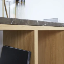 Eyota - Console En Chêne Et Marbre -Homezia Soldes Boutique 1200 1200 console eyota en chene et marbre 3