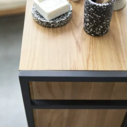 Michal - Elément Bas En Teck Massif Et Métal -Homezia Soldes Boutique 1200 1200 element bas en teck massif et metal michal 2