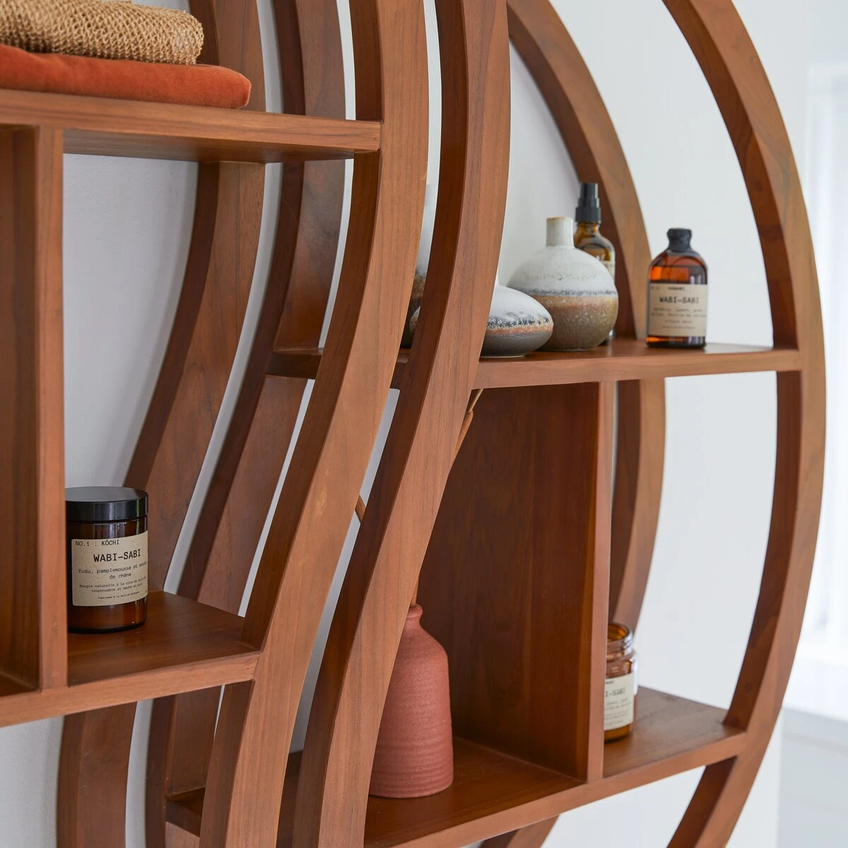 Ying Yang - Etagère Murale En Teck Massif 2 Ying Yang - Etagère Murale En Teck Massif – Image 2