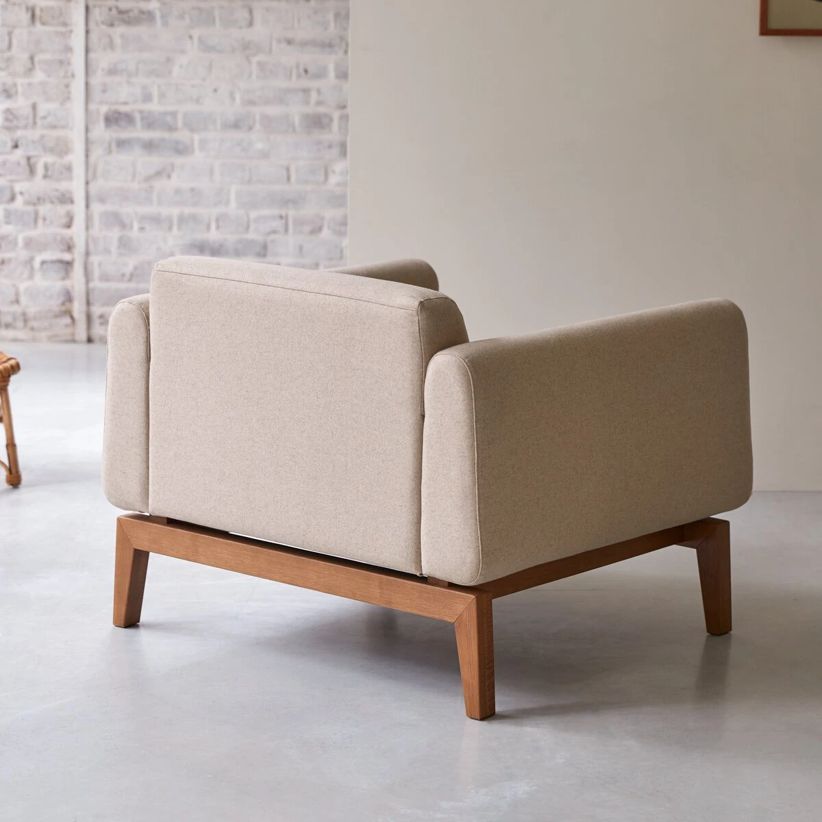 Bjorn - Fauteuil En Chêne Massif Et Tissu écru 4 Bjorn - Fauteuil En Chêne Massif Et Tissu écru – Image 4