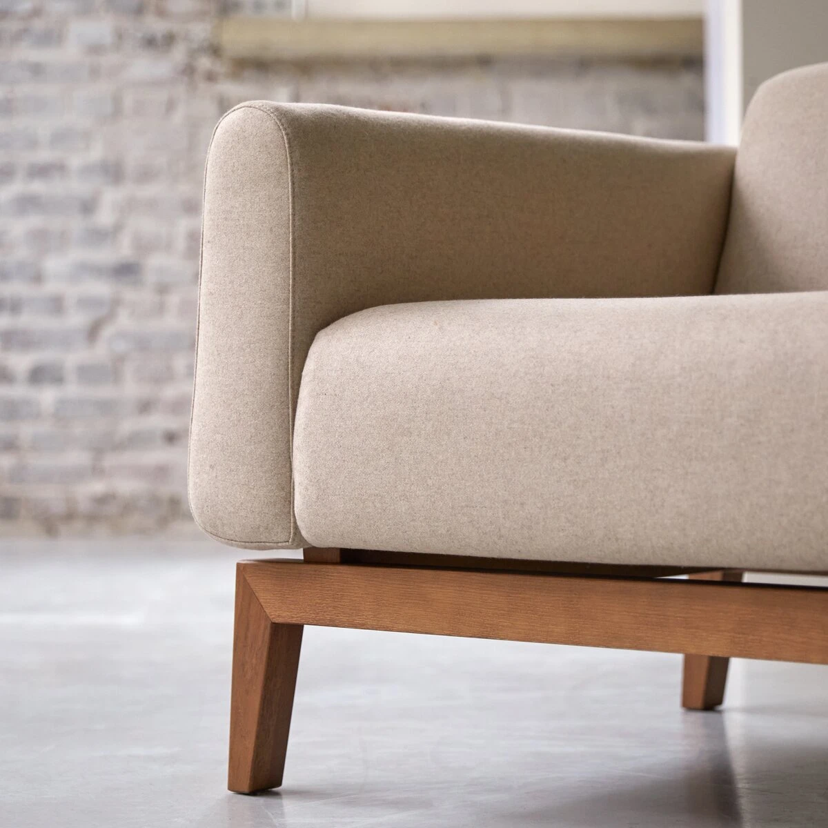 Bjorn - Fauteuil En Chêne Massif Et Tissu écru 5 Bjorn - Fauteuil En Chêne Massif Et Tissu écru – Image 5