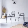 Arty - Fauteuil En Métal Dark Grey