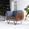 Metric - Fauteuil En Palissandre Massif Et Tissu