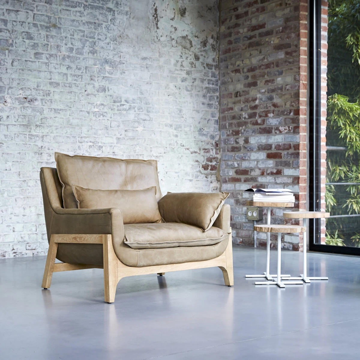 Woodnest - Fauteuil En Chêne Massif Et Cuir Cheyenne 8 Woodnest - Fauteuil En Chêne Massif Et Cuir Cheyenne – Image 8