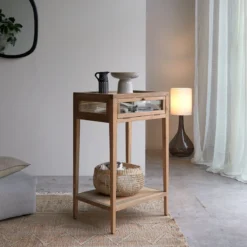 Inès - Console Vitrée En Teck Massif Recyclé 9 Inès - Console Vitrée En Teck Massif Recyclé -Homezia Soldes Boutique 1200 1200 ines console vitree en teck massif recycle 3