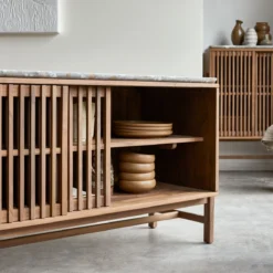 Isaure - Buffet En Noyer Massif Et Terrazzo Premium 160 Cm -Homezia Soldes Boutique 1200 1200 isaure buffet en noyer massif et terrazzo premium 160 cm 2