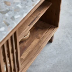 Isaure - Buffet En Noyer Massif Et Terrazzo Premium 160 Cm -Homezia Soldes Boutique 1200 1200 isaure buffet en noyer massif et terrazzo premium 160 cm 4