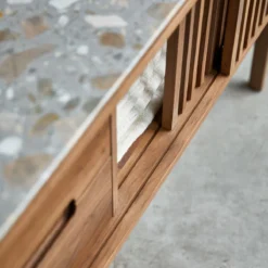 Isaure - Console En Noyer Massif Et Terrazzo Premium -Homezia Soldes Boutique 1200 1200 isaure console en noyer massif et terrazzo premium 6