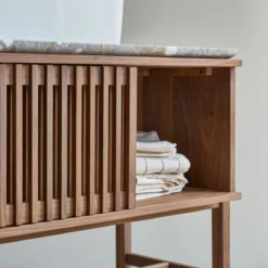 Isaure - Meuble Salle De Bain En Noyer Massif Et Terrazzo Premium 125 Cm 12 Isaure - Meuble Salle De Bain En Noyer Massif Et Terrazzo Premium 125 Cm -Homezia Soldes Boutique 1200 1200 isaure meuble salle de bain en noyer massif et terrazzo premium 125 cm 4