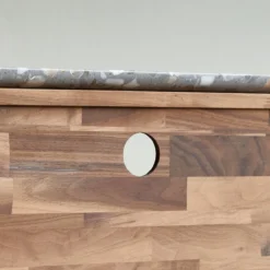 Isaure - Meuble TV En Noyer Massif Et Terrazzo Premium 140 Cm -Homezia Soldes Boutique 1200 1200 isaure meuble tv en noyer massif et terrazzo premium 140 cm 6