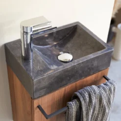 Stelle - Meuble Lave Main En Noyer Massif Et Marbre Black -Homezia Soldes Boutique 1200 1200 meuble lave main en noyer massif et marbre stelle black 4