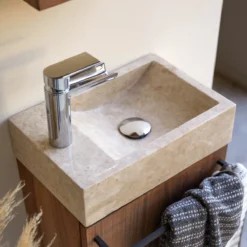 Stelle - Meuble Lave Main En Noyer Massif Et Marbre Cream -Homezia Soldes Boutique 1200 1200 meuble lave main en noyer massif et marbre stelle cream 2