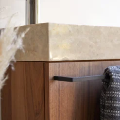 Stelle - Meuble Lave Main En Noyer Massif Et Marbre Cream -Homezia Soldes Boutique 1200 1200 meuble lave main en noyer massif et marbre stelle cream 4