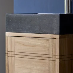 Basic - Meuble Lave Main En Teck Massif Et Marbre Black -Homezia Soldes Boutique 1200 1200 meuble lave main en teck massif et marbre basic black 5