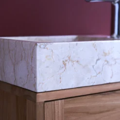 Basic - Meuble Lave Main En Teck Massif Et Marbre Cream 8 Basic - Meuble Lave Main En Teck Massif Et Marbre Cream -Homezia Soldes Boutique 1200 1200 meuble lave main en teck massif et marbre basic cream 2