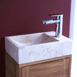 Basic - Meuble Lave Main En Teck Massif Et Marbre Cream 10 Basic - Meuble Lave Main En Teck Massif Et Marbre Cream -Homezia Soldes Boutique 1200 1200 meuble lave main en teck massif et marbre basic cream 4