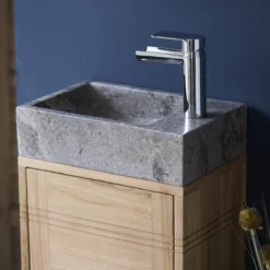 Basic - Meuble Lave Main En Teck Massif Et Marbre Grey 10 Basic - Meuble Lave Main En Teck Massif Et Marbre Grey -Homezia Soldes Boutique 1200 1200 meuble lave main en teck massif et marbre basic grey 3