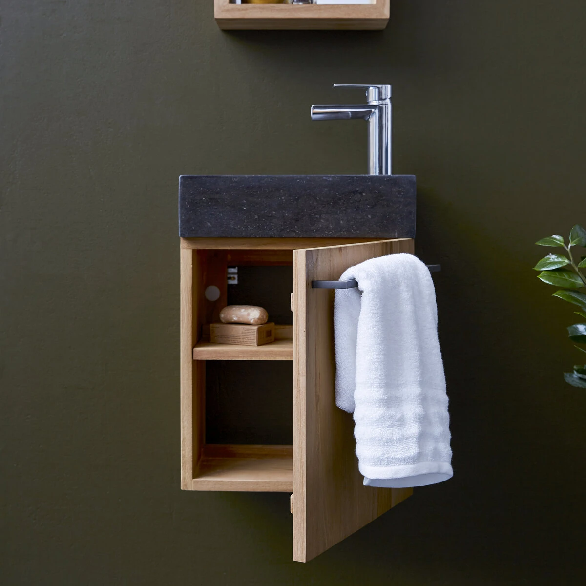 Stelle - Meuble Lave Main En Teck Massif Et Marbre Black 2 Stelle - Meuble Lave Main En Teck Massif Et Marbre Black â Image 2