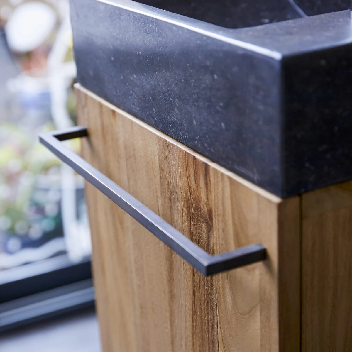 Stelle - Meuble Lave Main En Teck Massif Et Marbre Black 3 Stelle - Meuble Lave Main En Teck Massif Et Marbre Black â Image 3