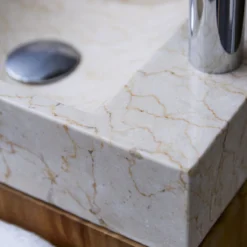 Stelle - Meuble Lave Main En Teck Massif Et Marbre Cream -Homezia Soldes Boutique 1200 1200 meuble lave main en teck massif et marbre stelle cream 5