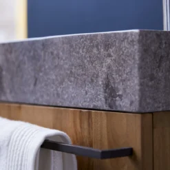 Stelle - Meuble Lave Main En Teck Massif Et Marbre Grey -Homezia Soldes Boutique 1200 1200 meuble lave main en teck massif et marbre stelle grey 6