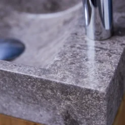 Stelle - Meuble Lave Main En Teck Massif Et Marbre Grey -Homezia Soldes Boutique 1200 1200 meuble lave main en teck massif et marbre stelle grey 7