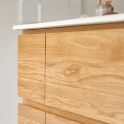 Easy - Meuble Salle De Bain En Chêne Massif Et Céramique 60 Cm -Homezia Soldes Boutique 1200 1200 meuble salle de bain en chene massif et ceramique easy 60 cm 2