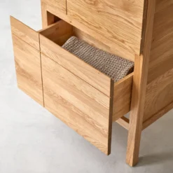 Easy - Meuble Salle De Bain En Chêne Massif Et Céramique 60 Cm -Homezia Soldes Boutique 1200 1200 meuble salle de bain en chene massif et ceramique easy 60 cm 5