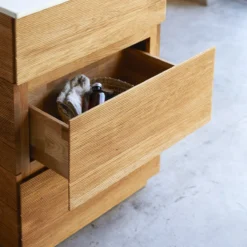 Karl - Meuble Salle De Bain En Chêne Massif Et Céramique 60 Cm -Homezia Soldes Boutique 1200 1200 meuble salle de bain en chene massif et ceramique karl 60 cm 2