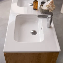 Nova - Meuble Salle De Bain En Chêne Massif Et Céramique 120 Cm -Homezia Soldes Boutique 1200 1200 meuble salle de bain en chene massif et ceramique nova 120 cm 2