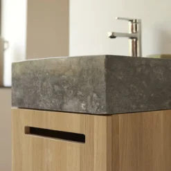 Line - Meuble Salle De Bain En Chêne Massif Et Marbre 40 Cm -Homezia Soldes Boutique 1200 1200 meuble salle de bain en chene massif et marbre line 40 cm 6