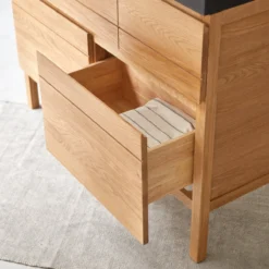 Easy - Meuble Salle De Bain En Chêne Massif Et Pierre De Lave 120 Cm -Homezia Soldes Boutique 1200 1200 meuble salle de bain en chene massif et pierre de lave easy 120 cm 2