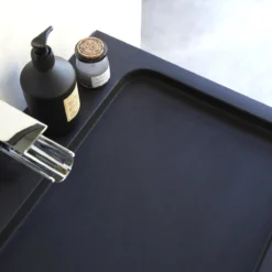 Karl - Meuble Salle De Bain En Chêne Massif Et Pierre De Lave 120 Cm -Homezia Soldes Boutique 1200 1200 meuble salle de bain en chene massif et pierre de lave karl 120 cm 4