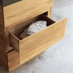 Karl - Meuble Salle De Bain En Chêne Massif Et Pierre De Lave 60 Cm -Homezia Soldes Boutique 1200 1200 meuble salle de bain en chene massif et pierre de lave karl 60 cm 5