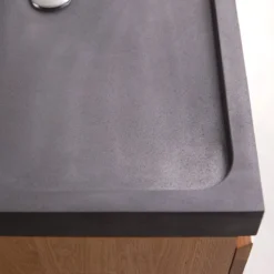 Nova - Meuble Salle De Bain En Chêne Massif Et Pierre De Lave 80 Cm -Homezia Soldes Boutique 1200 1200 meuble salle de bain en chene massif et pierre de lave nova 80 cm 2