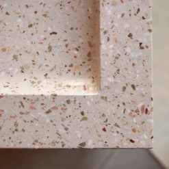 Nova - Meuble Salle De Bain En Chêne Massif Et Terrazzo Premium Pink 120 Cm -Homezia Soldes Boutique 1200 1200 meuble salle de bain en chene massif et terrazzo premium pink nova 120 cm 6