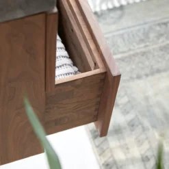 Line - Meuble Salle De Bain En Noyer Massif Et Marbre 40 Cm 11 Line - Meuble Salle De Bain En Noyer Massif Et Marbre 40 Cm -Homezia Soldes Boutique 1200 1200 meuble salle de bain en noyer massif et marbre line 40 cm 5