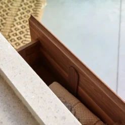 Edgar - Meuble Salle De Bain En Noyer Massif Et Terrazzo Premium Moon 120 Cm -Homezia Soldes Boutique 1200 1200 meuble salle de bain en noyer massif et terrazzo premium moon edgar 120 cm 5