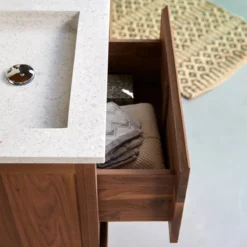 Edgar - Meuble Salle De Bain En Noyer Massif Et Terrazzo Premium Moon 120 Cm -Homezia Soldes Boutique 1200 1200 meuble salle de bain en noyer massif et terrazzo premium moon edgar 120 cm 6