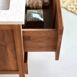 Edgar - Meuble Salle De Bain En Noyer Massif Et Terrazzo Premium Moon 80 Cm -Homezia Soldes Boutique 1200 1200 meuble salle de bain en noyer massif et terrazzo premium moon edgar 80 cm 5