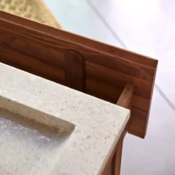 Edgar - Meuble Salle De Bain En Noyer Massif Et Terrazzo Premium Moon 80 Cm -Homezia Soldes Boutique 1200 1200 meuble salle de bain en noyer massif et terrazzo premium moon edgar 80 cm 6