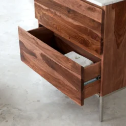 Nova - Meuble Salle De Bain En Palissandre Massif Et Terrazzo Premium Moon 80 -Homezia Soldes Boutique 1200 1200 meuble salle de bain en palissandre massif et terrazzo premium moon 80 nova 2