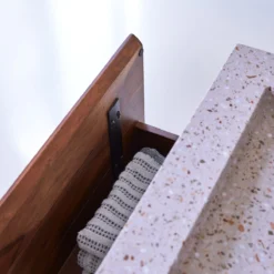 Nova - Meuble Salle De Bain En Palissandre Massif Et Terrazzo Premium Pink 80 -Homezia Soldes Boutique 1200 1200 meuble salle de bain en palissandre massif et terrazzo premium pink 80 nova 4