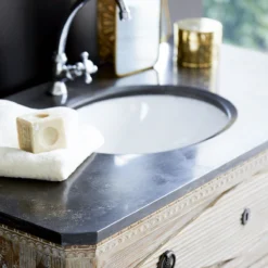 Emily - Meuble Salle De Bain En Pin Massif Et Pierre 100 Cm -Homezia Soldes Boutique 1200 1200 meuble salle de bain en pin et pierre emily 100 cm 2